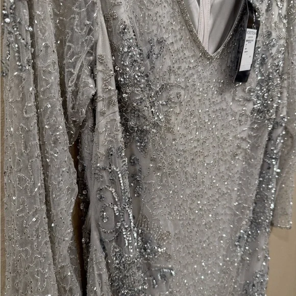 Nordstrom Glittering Silver Long Sleeve Dress - Picture 3 of 5